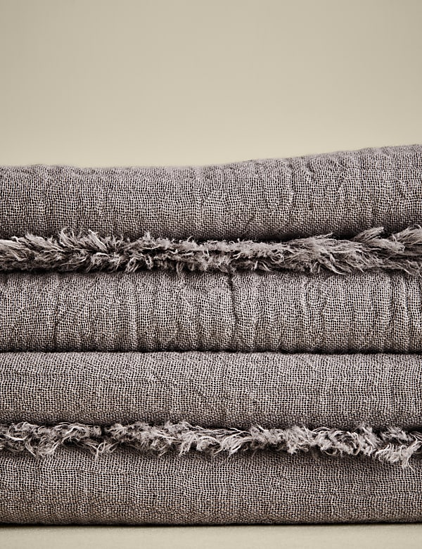 Set of 4 Frayed Edge Muslin Napkins - VN