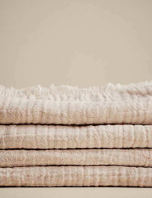 Set of 4 Frayed Edge Muslin Napkins - AT