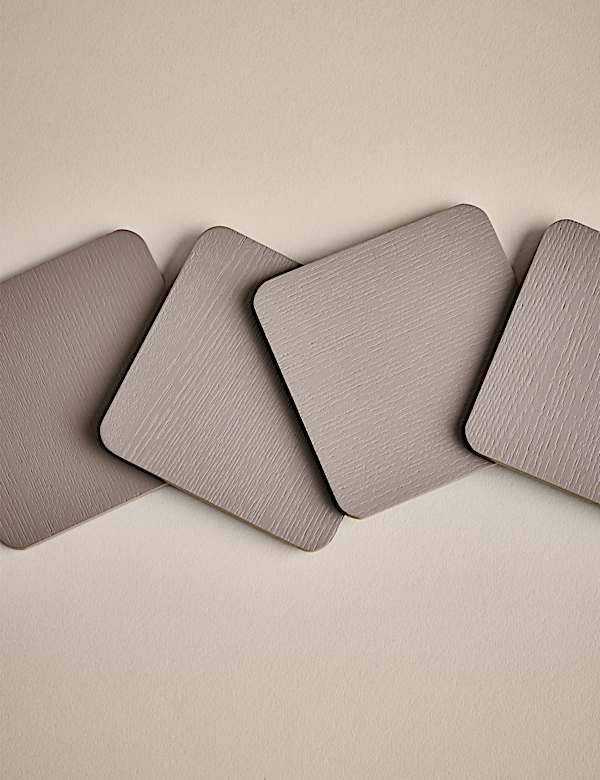 Set of 4 Square Wooden Coasters - CA