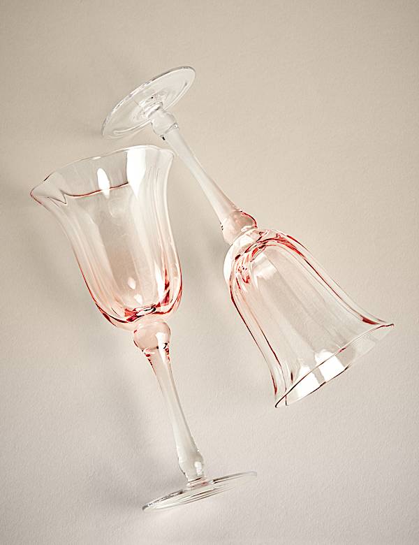 Set of 2 Fleur Ombré Wine Glasses - KR