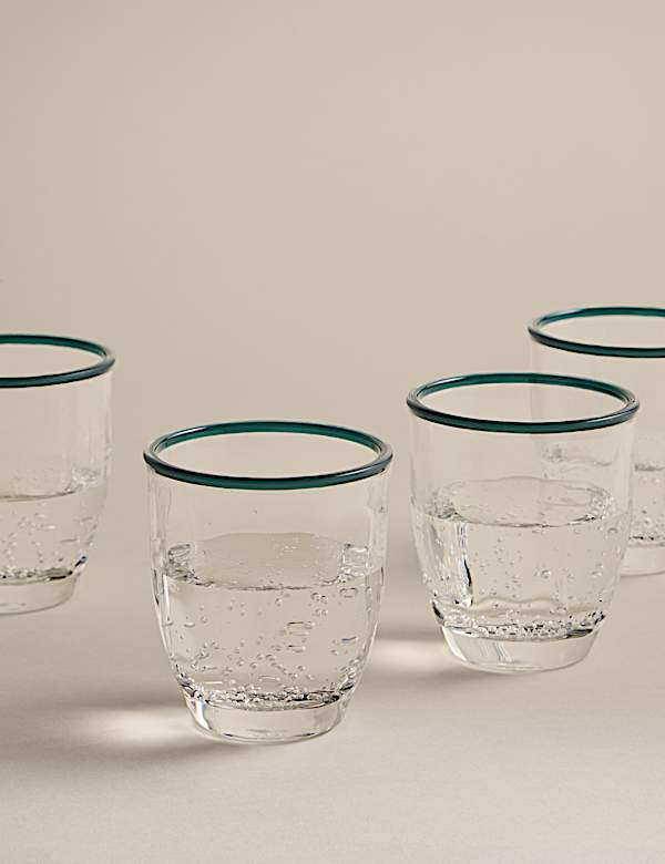 4er-Set Picknickgl&auml;ser aus Acryl mit Kontrastrand - DE