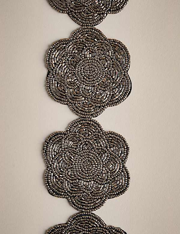 Lot de 4&nbsp;dessous de verre festonnés de perles - LU