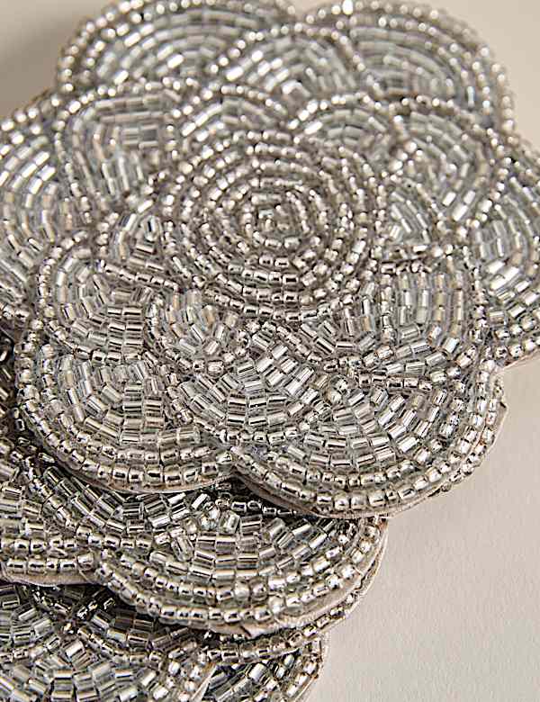 Set of 4 Beaded Scallop Coasters - IL