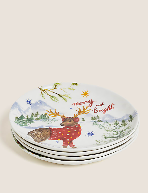 Set of 4 Christmas Side Plates