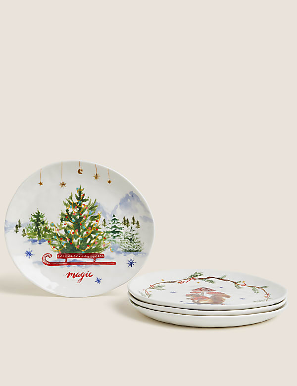 Set of 4 Christmas Side Plates