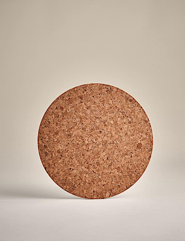 Set of 4 Round Cork Coasters - ID