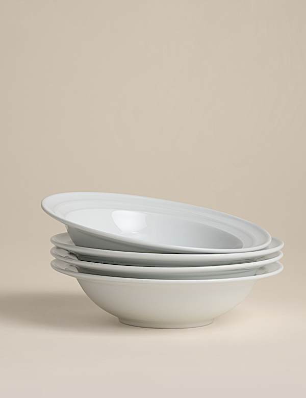 Set of 4 Burford Embossed Rim Cereal Bowls - NZ