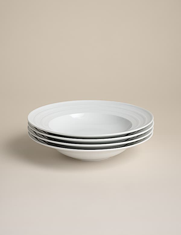 Set of 4 Burford Embossed Rim Pasta Bowls - NZ