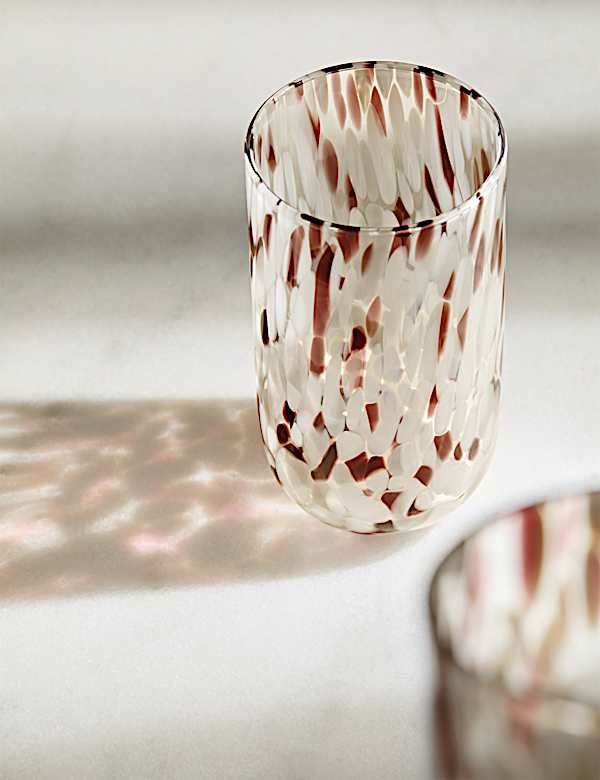 Set of 2 Speckled Hi Ball Glasses - KR