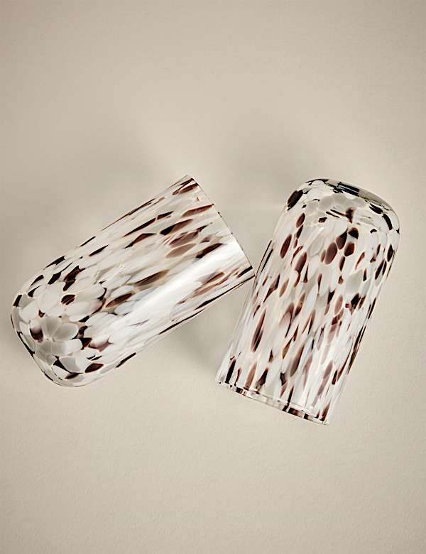 Set of 2 Speckled Hi Ball Glasses - GR