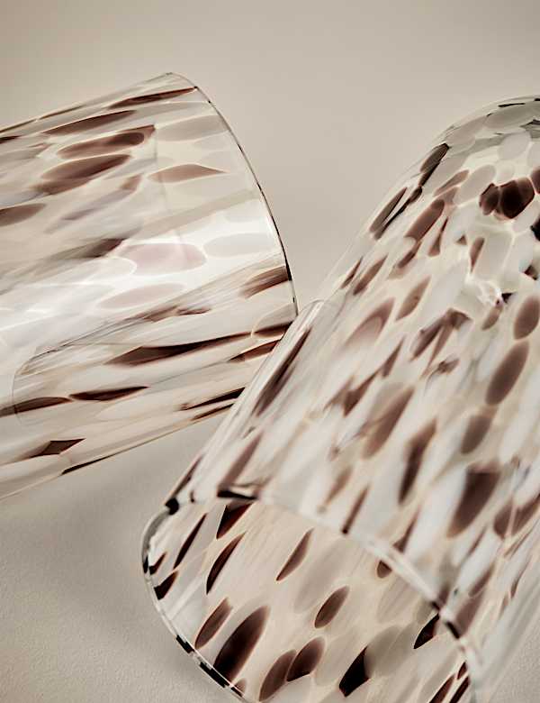 Set of 2 Speckled Hi Ball Glasses - GR