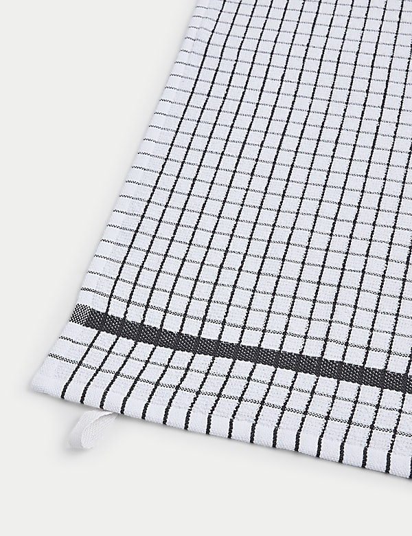 Set of 5 Checked Terry Tea Towels - JO