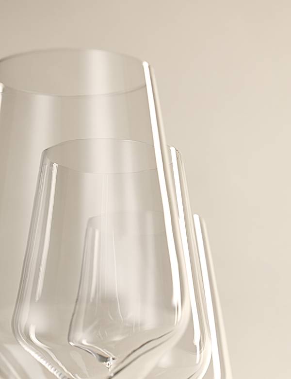 Set of 4 Luna Crystal White Wine Glasses - CA