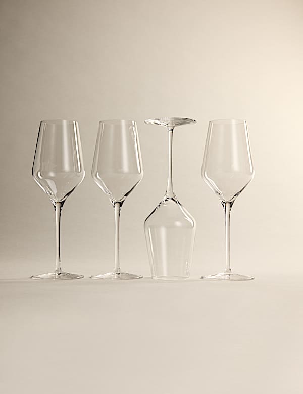 Set of 4 Luna Crystal White Wine Glasses - CA