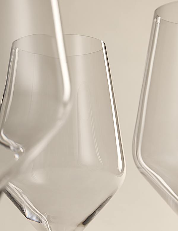 Set of 4 Luna Crystal White Wine Glasses - CA