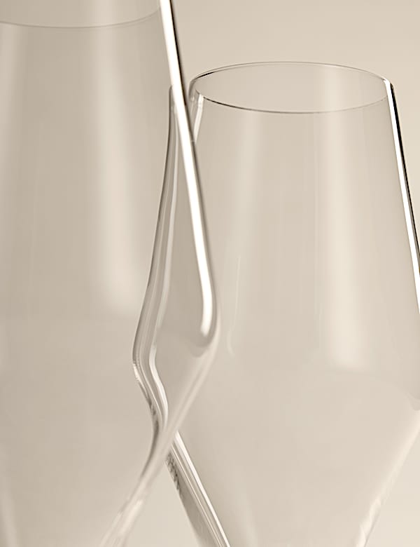Set of 4 Crystal Dishwasher Safe Champagne Flutes - BN