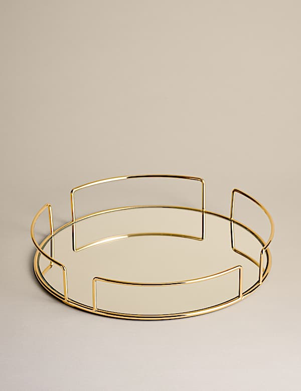 Mirrored Round Tray - NO