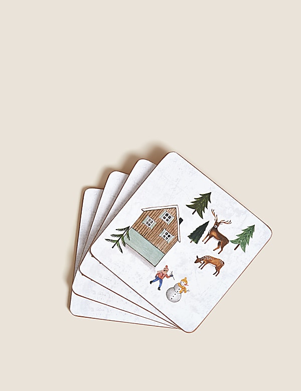 Set of 4 Christmas Placemats & 4 Coasters