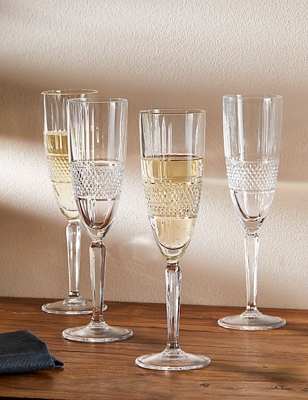 Set of 4 Adeline Champagne Flutes - KR