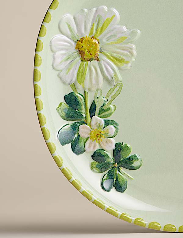 Lot de 4 petites assiettes pour pique-nique &agrave; motif fleuri - LU