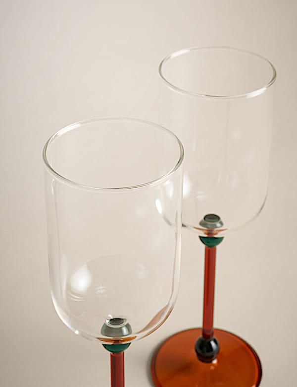 Set of 2 Bobble Contrast Wine Glasses - VN