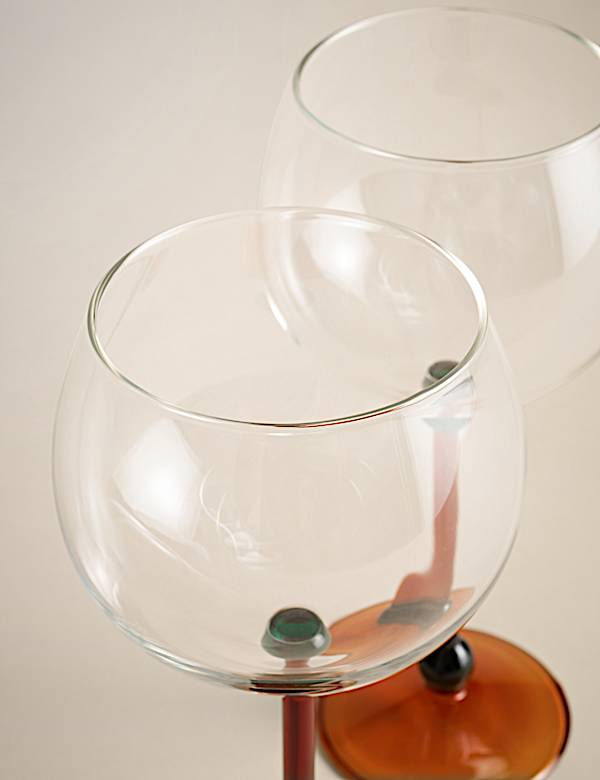 Lot de 2 verres &agrave; gin &agrave; bulles contrast&eacute;es - LU