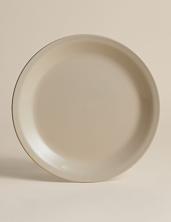 Lot de 4 grandes assiettes en gr&egrave;s Greenwich - CH