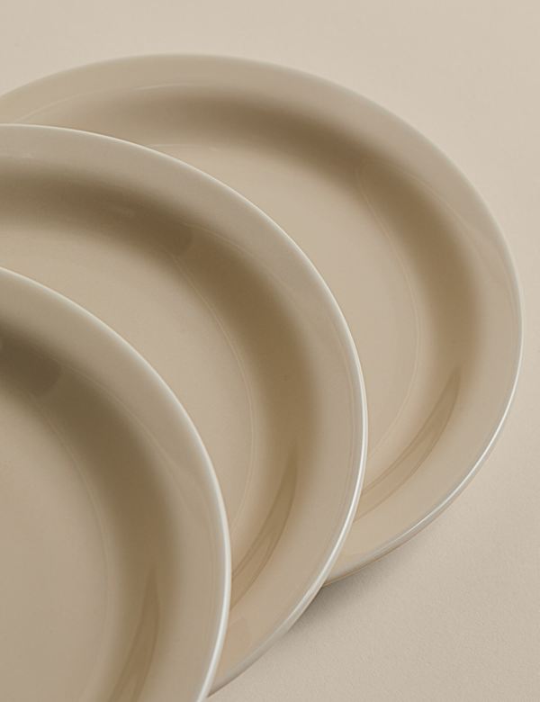 Lot de 4 petites assiettes Greenwich en gr&egrave;s - CH