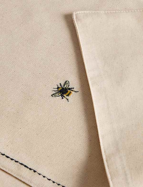 Pure Cotton Embroidered Bee Table Runner
