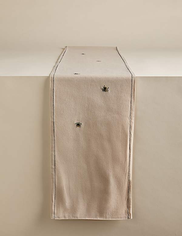 Pure Cotton Embroidered Bee Table Runner - JO