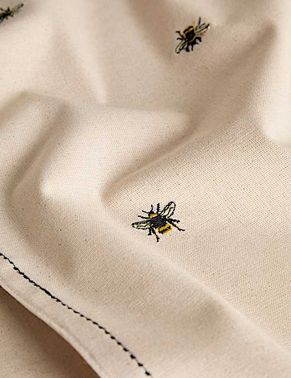 Pure Cotton Embroidered Bee Table Runner - JO