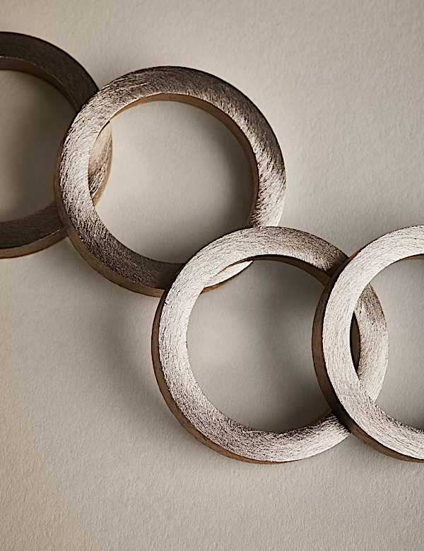 Set of 4 Metallic Napkin Rings - GR
