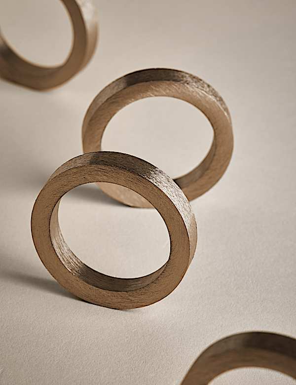 Set of 4 Metallic Napkin Rings - GR
