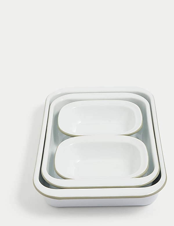 4 Piece Enamel Stacking Oven Trays - GR