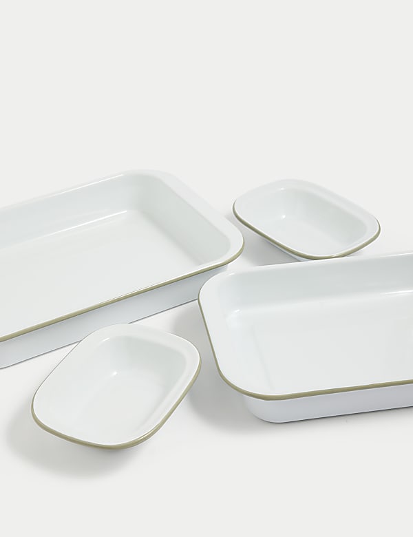 4 Piece Enamel Stacking Oven Trays - GR