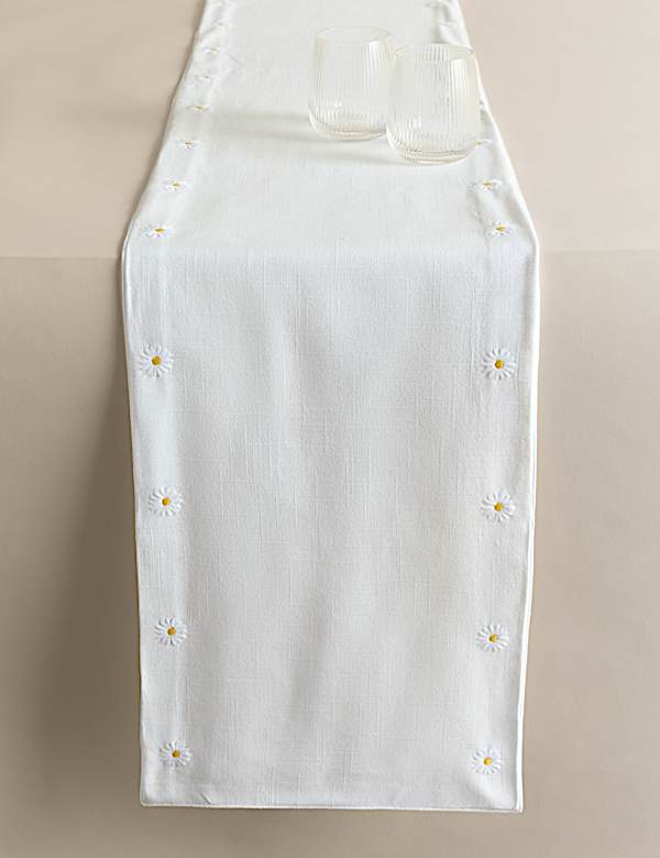 Pure Cotton Daisy Table Runner - JE
