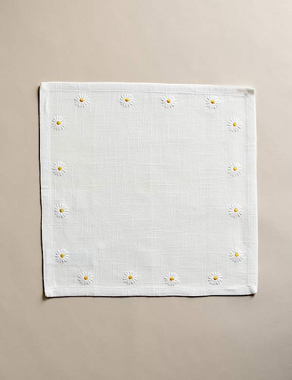 Set of 4 Pure Cotton Daisy Napkins - ES