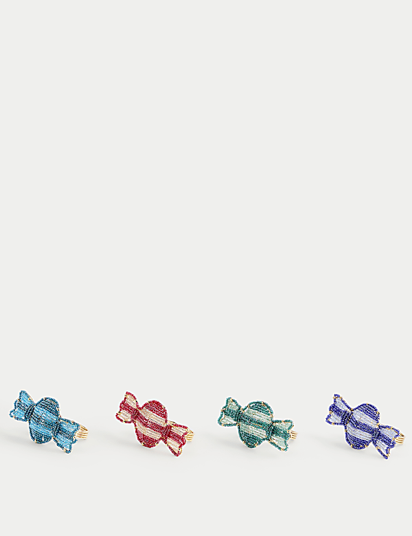 Set of 4 Beaded Sweet Napkin Rings - NZ
