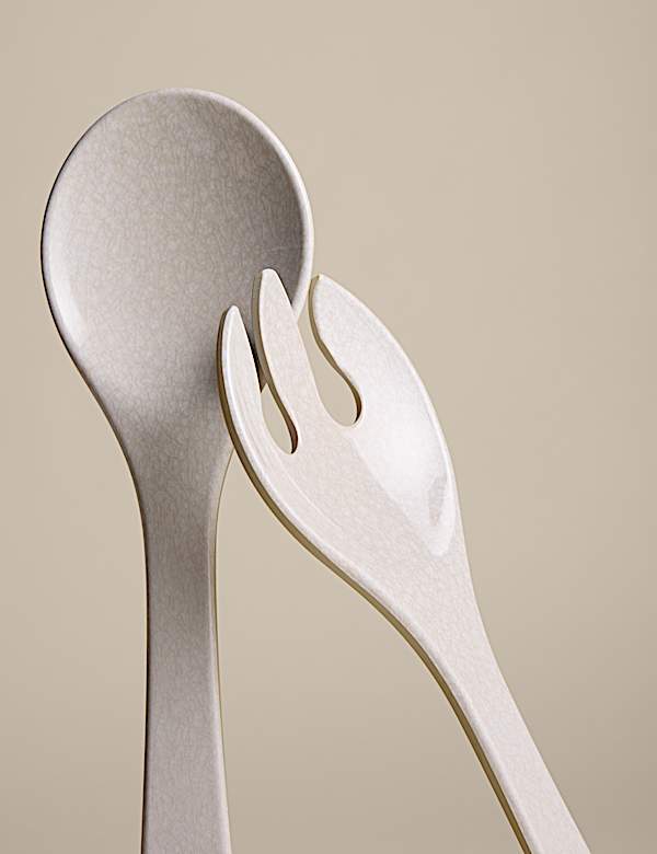 Reactive Glaze Melamine Picnic Salad Servers - BN