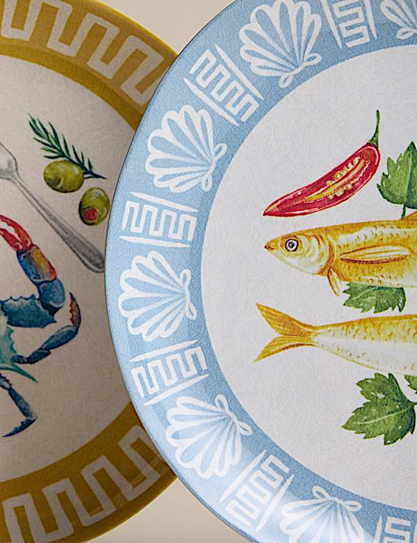 סט 4 צלחות Coastal Icon קטנות ממלמין - IL