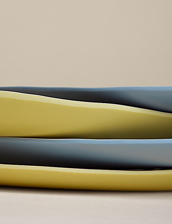 Set of 4 Coastal Picnic Dinner Plates - FR