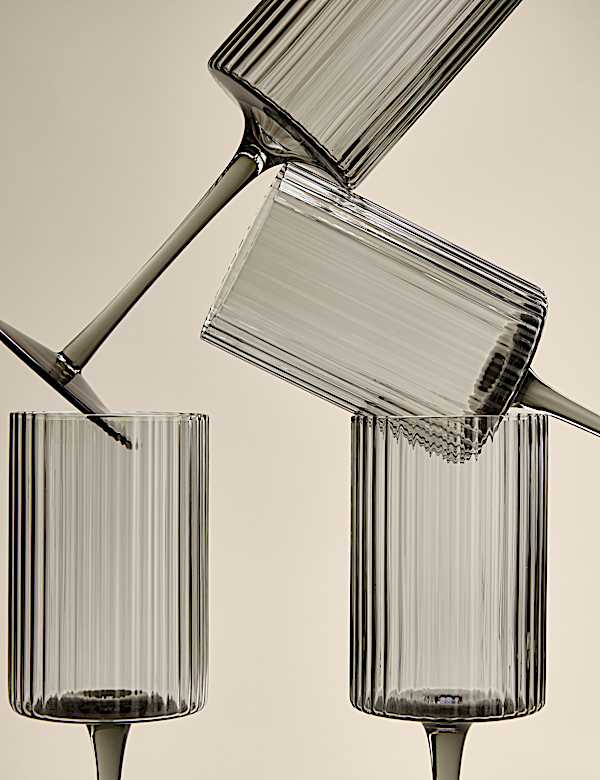 Set of 4 Celine Ribbed Wine Glasses - AU