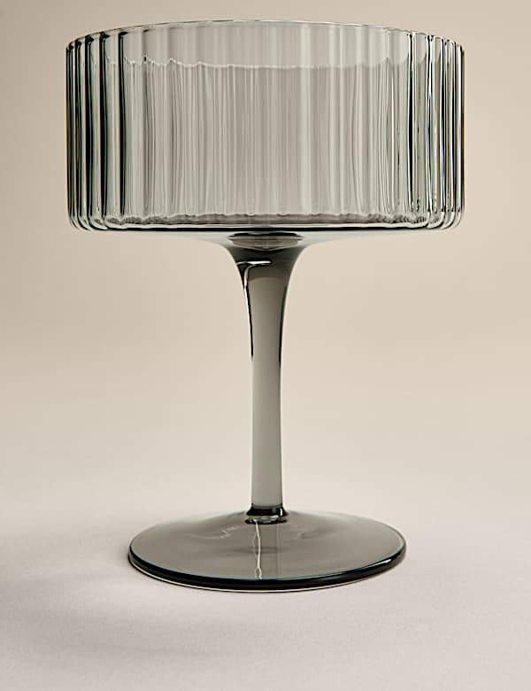 Set of 2 Celine Ribbed Champagne Coupes - GR