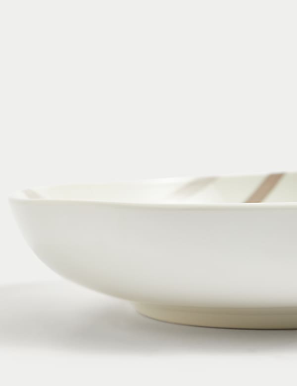 Set of 4 Linear Striped Pasta Bowls - GR