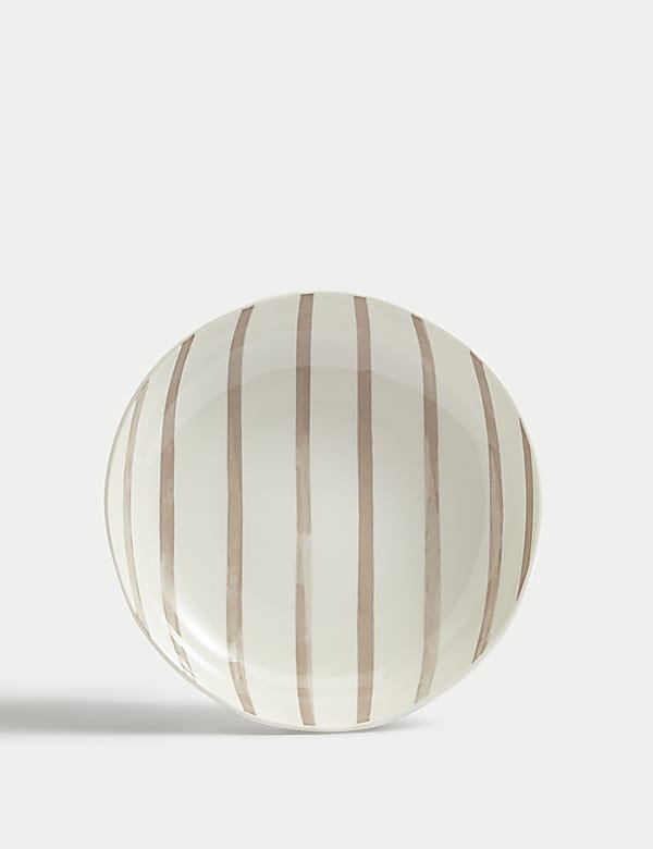 Set of 4 Linear Striped Pasta Bowls - GR