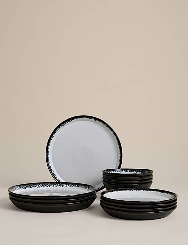 12 Piece Reactive Glaze Dinner Set - JE