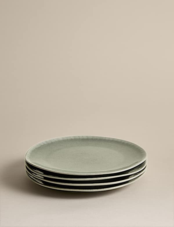 Lot de 4 petites assiettes Henley en gr&egrave;s - CH