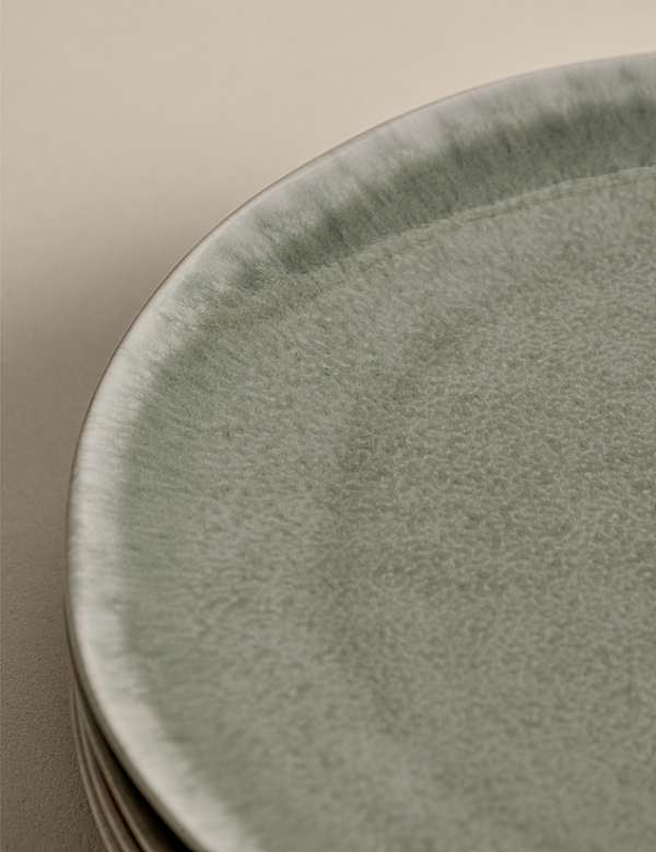 Lot de 4 petites assiettes Henley en gr&egrave;s - CH