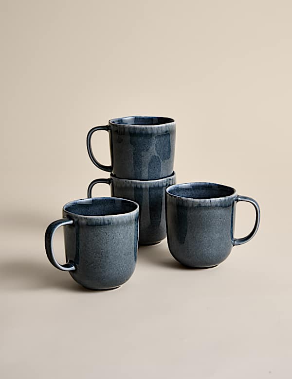 Set of 4 Henley Stoneware Mugs - JO