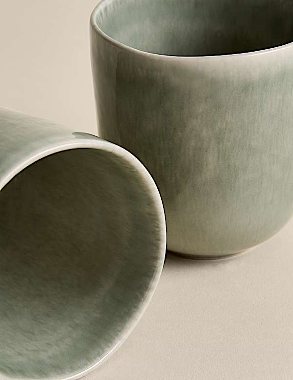 Lot de 4 mugs Henley en gr&egrave;s - CH
